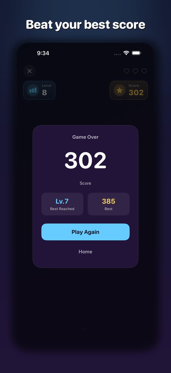 Result screen
